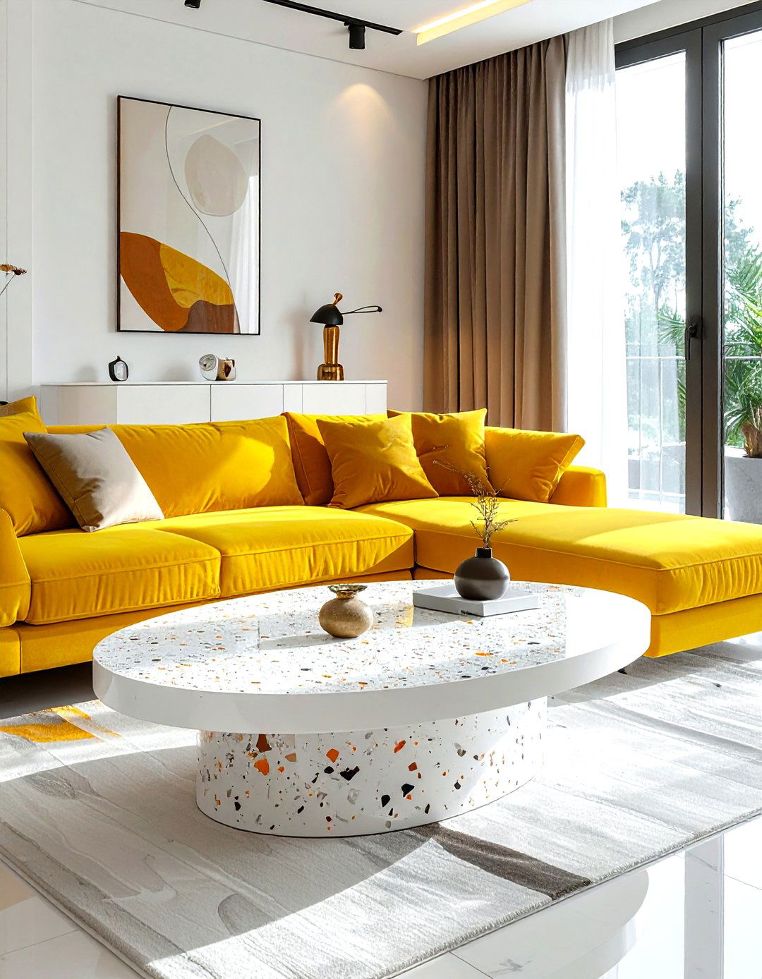 Terrazzo Oval Coffee Table - 30 living room oval coffee tables