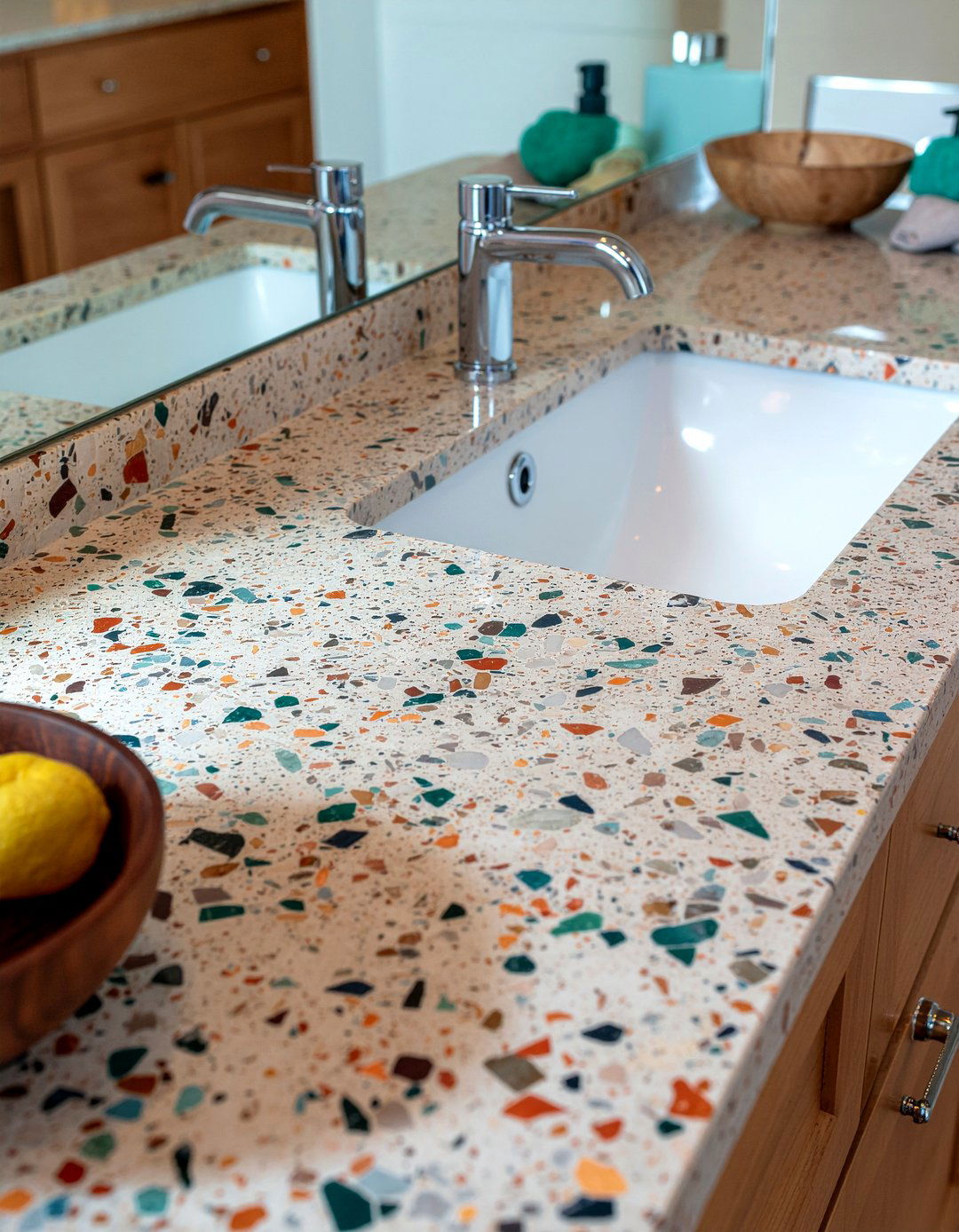 Terrazzo Pattern Laminate - 30 laminate bathroom countertop ideas