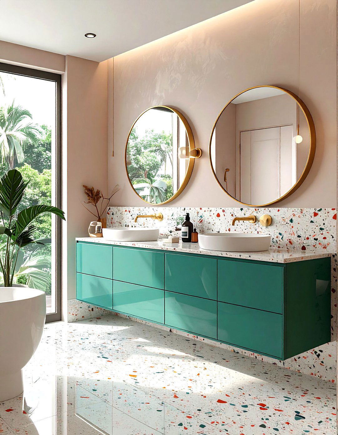 Terrazzo Porcelain Bathroom - 30 porcelain bathroom ideas