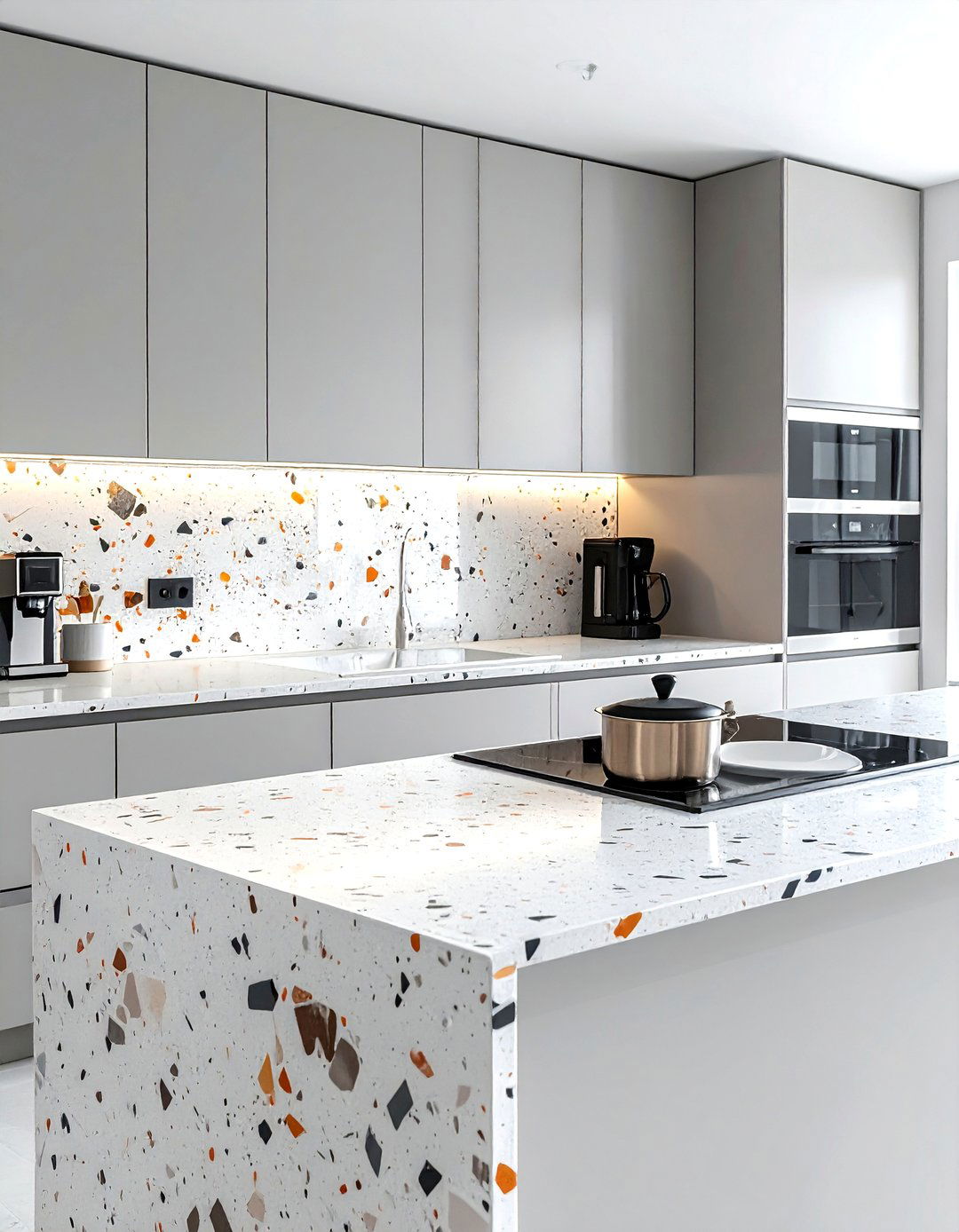 Terrazzo Print Backsplash Sheet - 30 peel and stick kitchen ideas