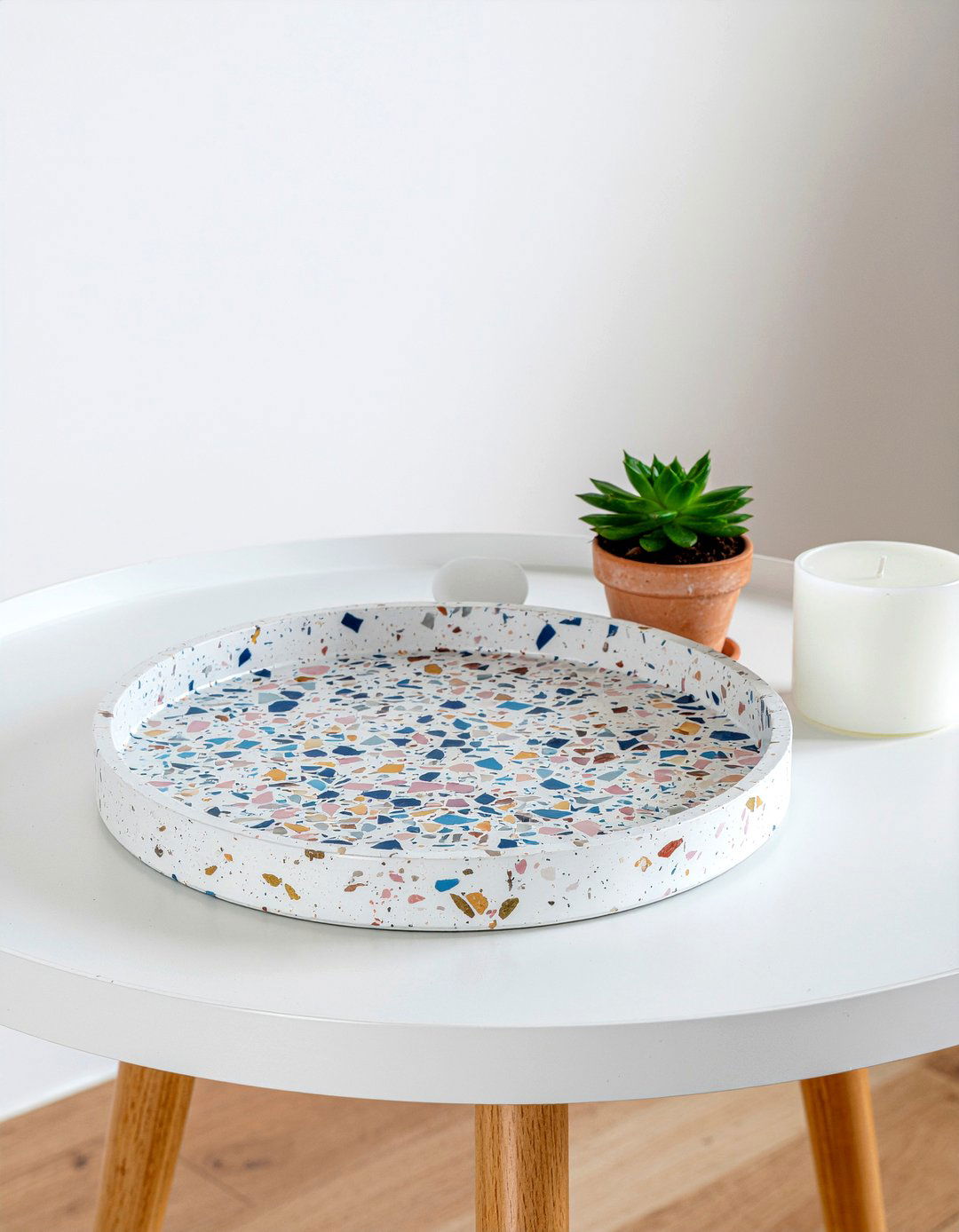 Terrazzo Round Tray - 30 living room trinket dishes