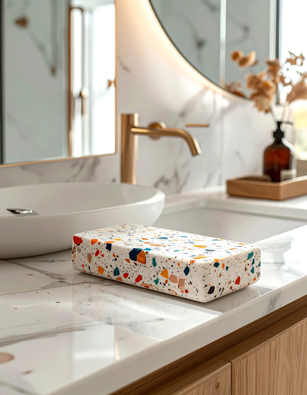 Terrazzo Soap Holder - 30 bathroom soap dish ideas