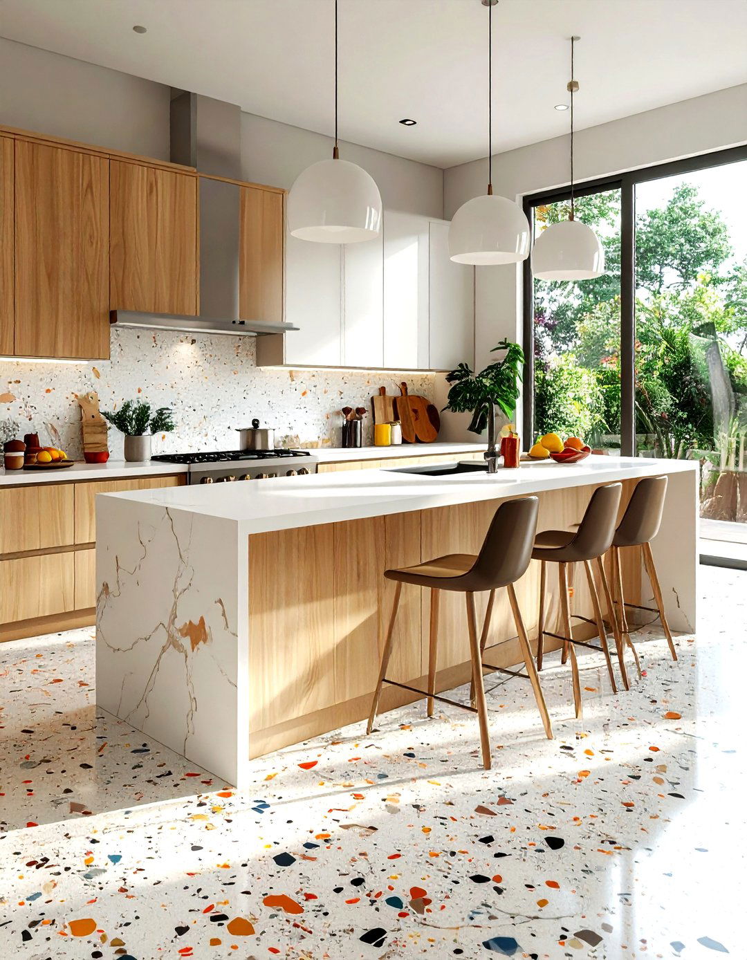 Terrazzo Style Vinyl Flooring - 30 vinyl floor kitchen ideas