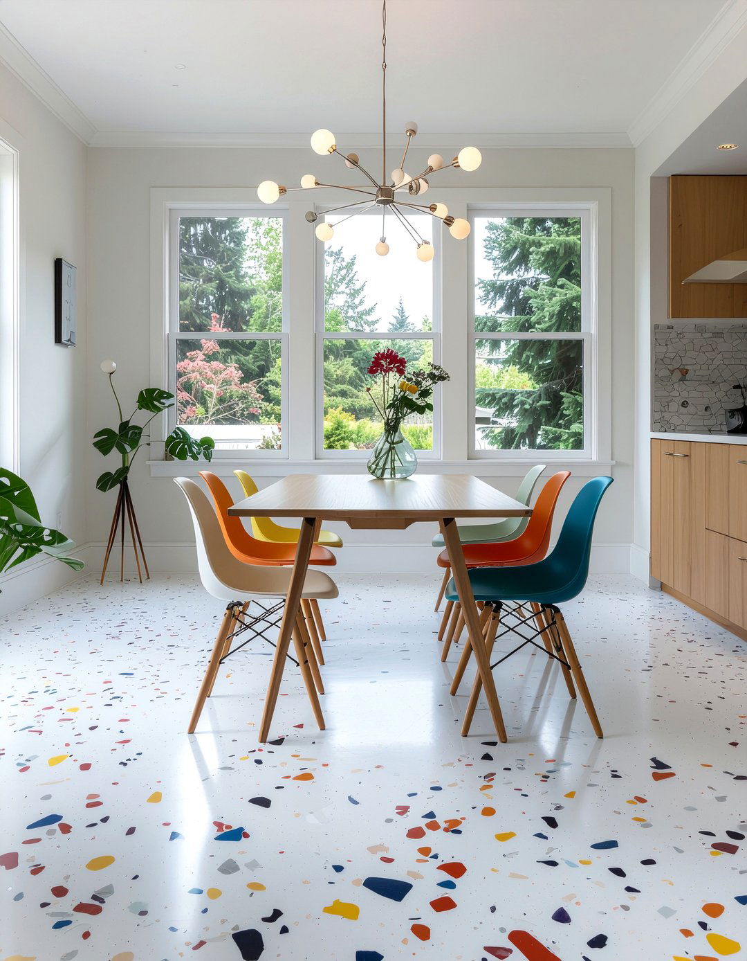 Terrazzo Style Vinyl - 30 dining room vinyl floor ideas