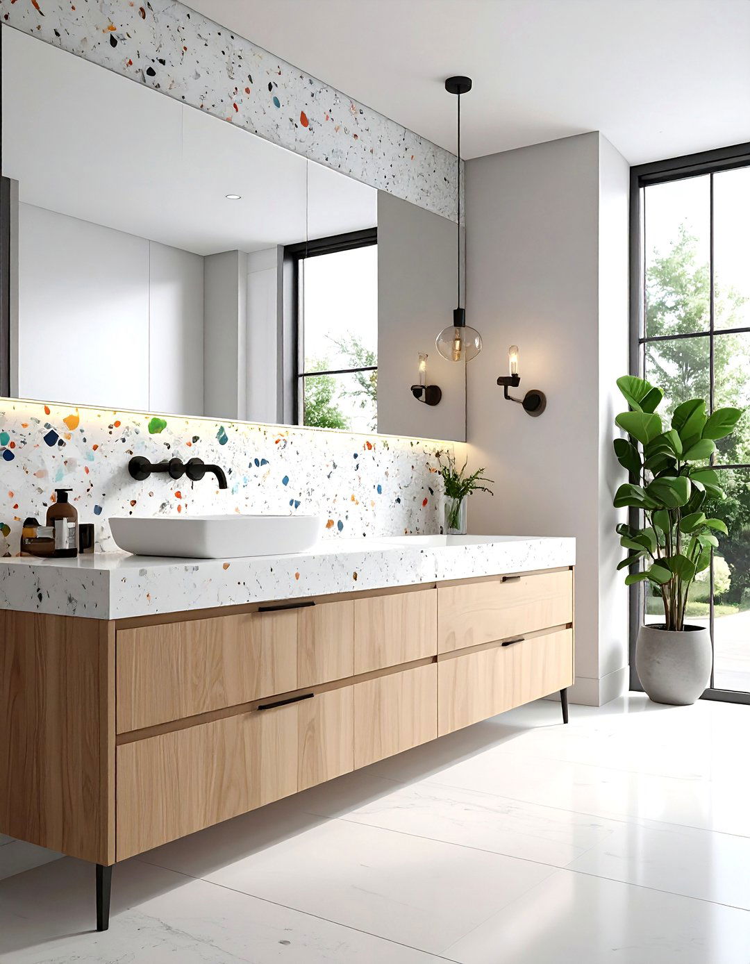 Terrazzo Tile - 30 bathroom backsplash ideas