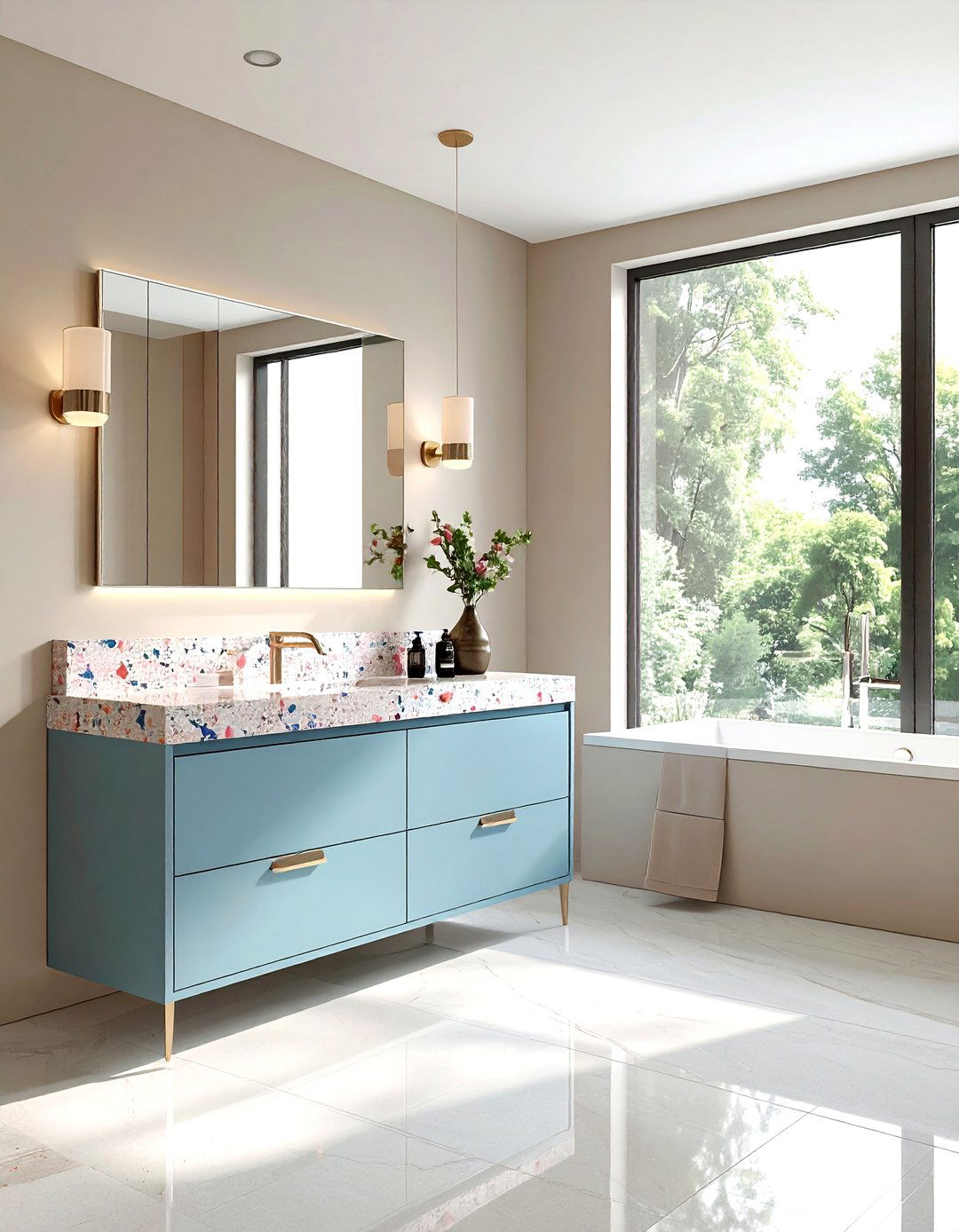 Terrazzo Top Vanity - 30 single vanity ideas