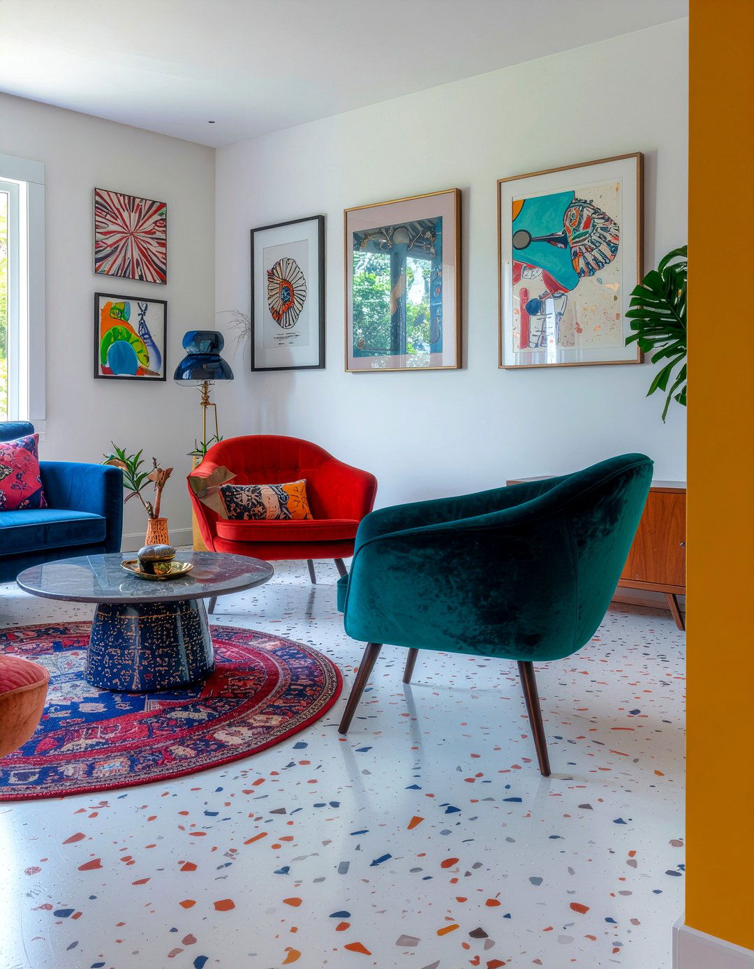 Terrazzo Vinyl Tile - 30 living room vinyl flooring ideas