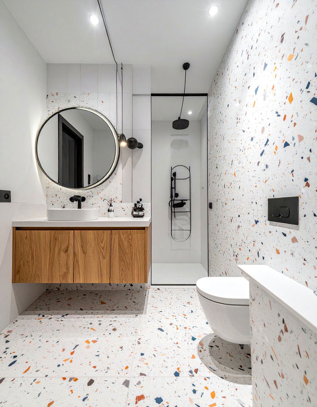 Terrazzo Wall Tile - 30 feature wall tile bathroom ideas