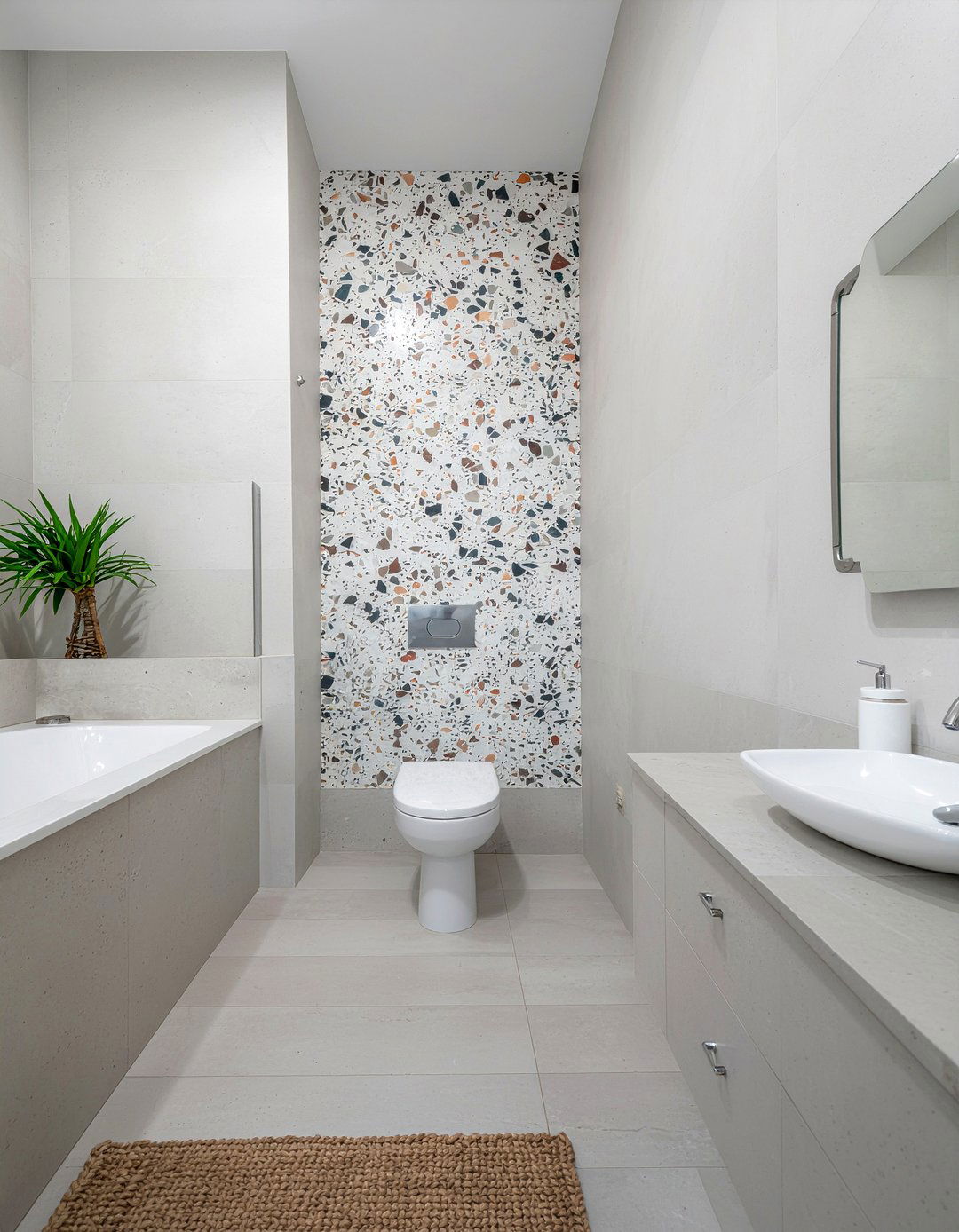 Terrazzo Wall - 30 bathroom focal wall ideas