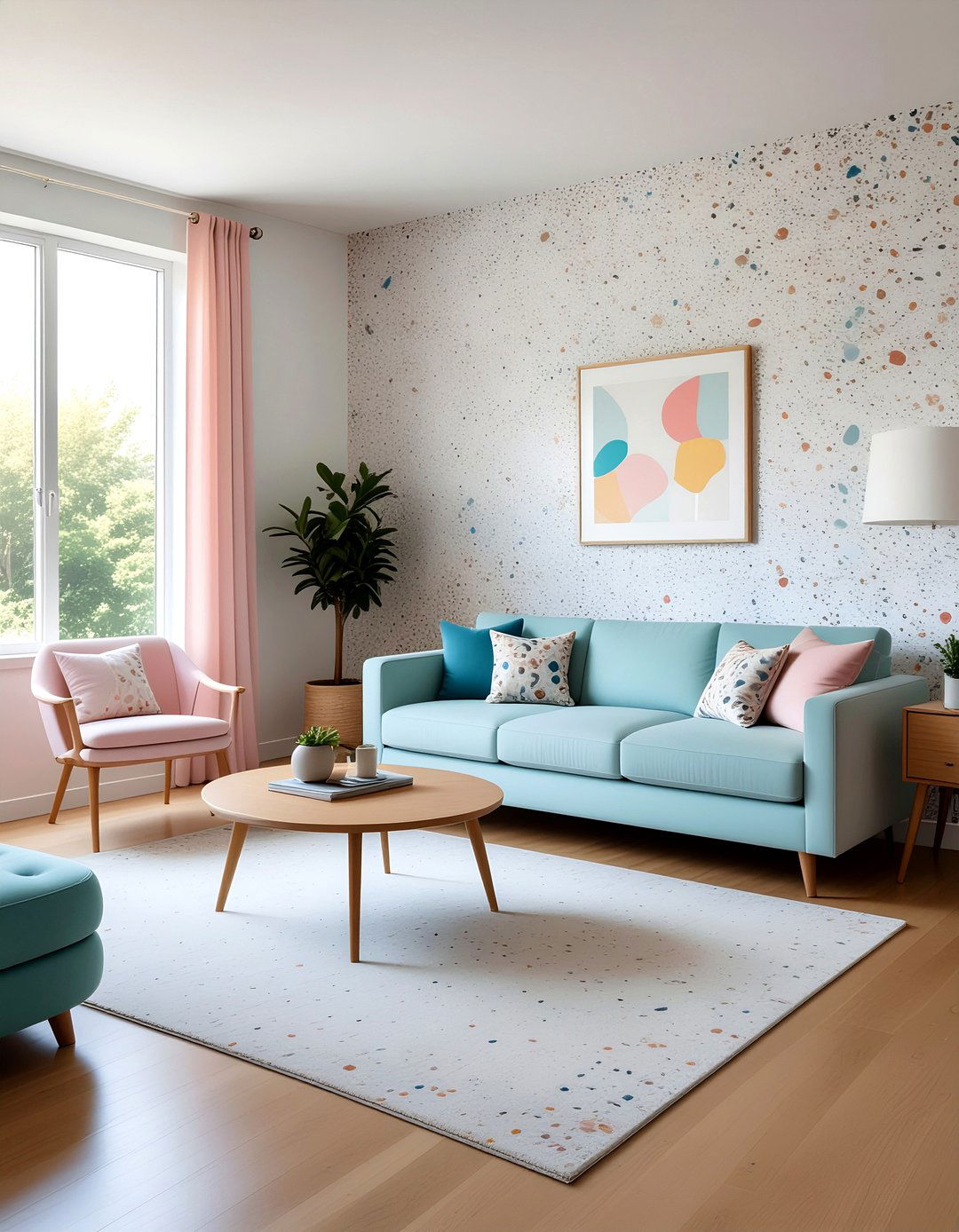 Terrazzo Wallpaper - 30 living room accent wall wallpapers