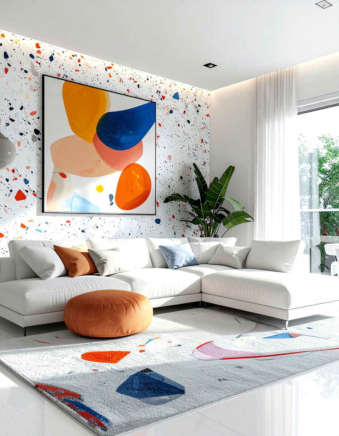 Terrazzo Wallpaper - 30 living room peel and stick wallpapers