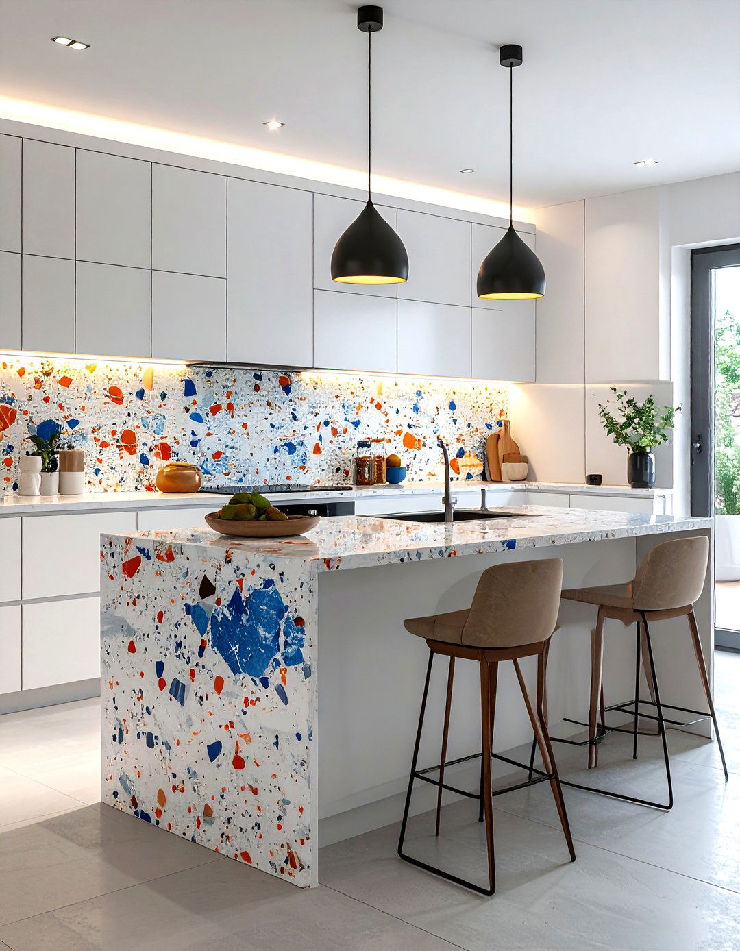 Terrazzo backsplash kitchen - 30 terrazzo decor ideas