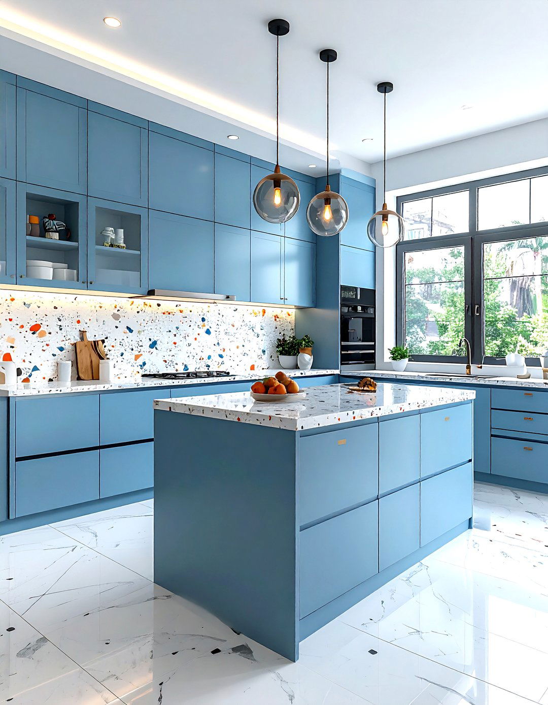 Terrazzo backsplash - 30 full height kitchen backsplash ideas