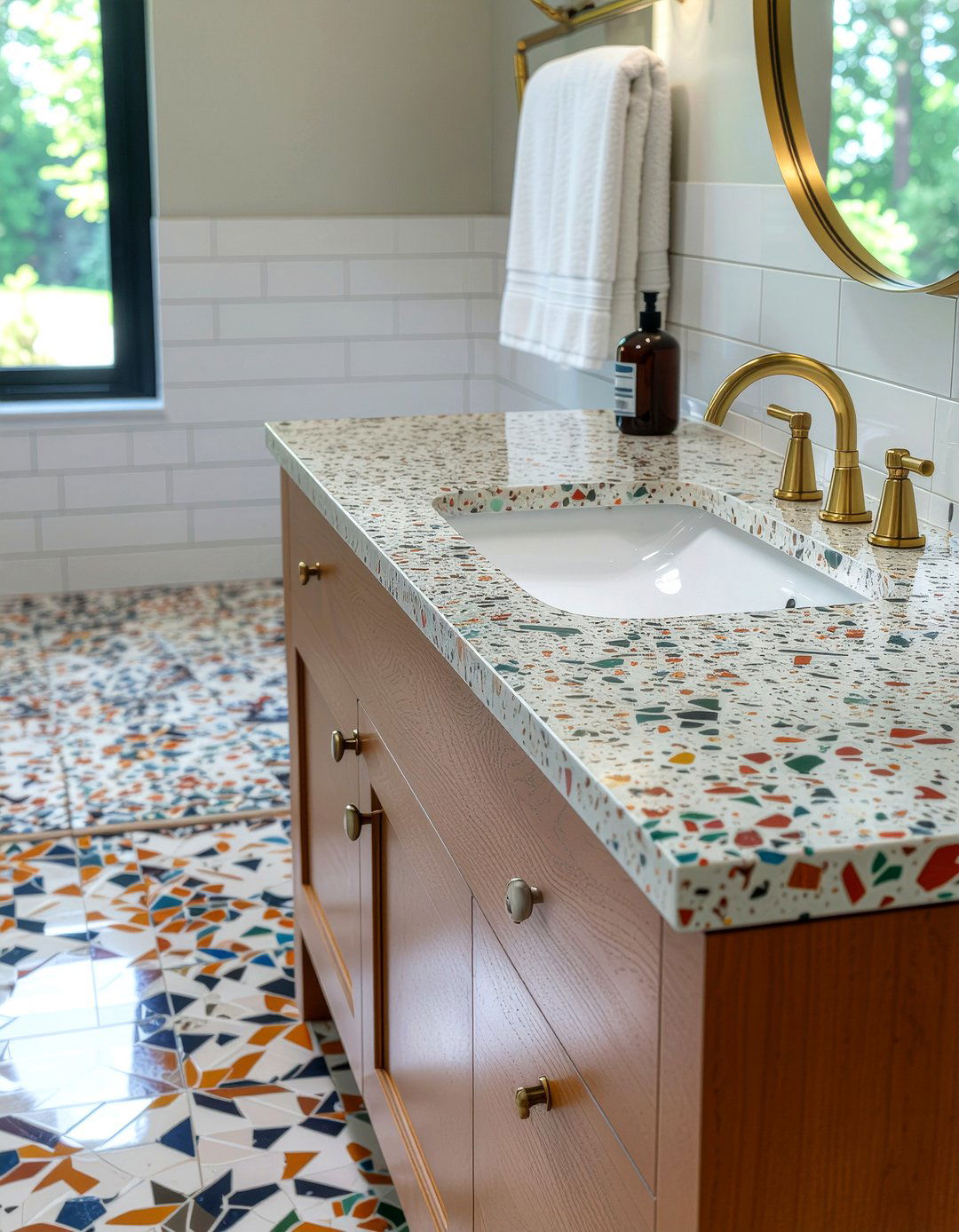 Terrazzo bathroom countertop - 30 bathroom countertop ideas