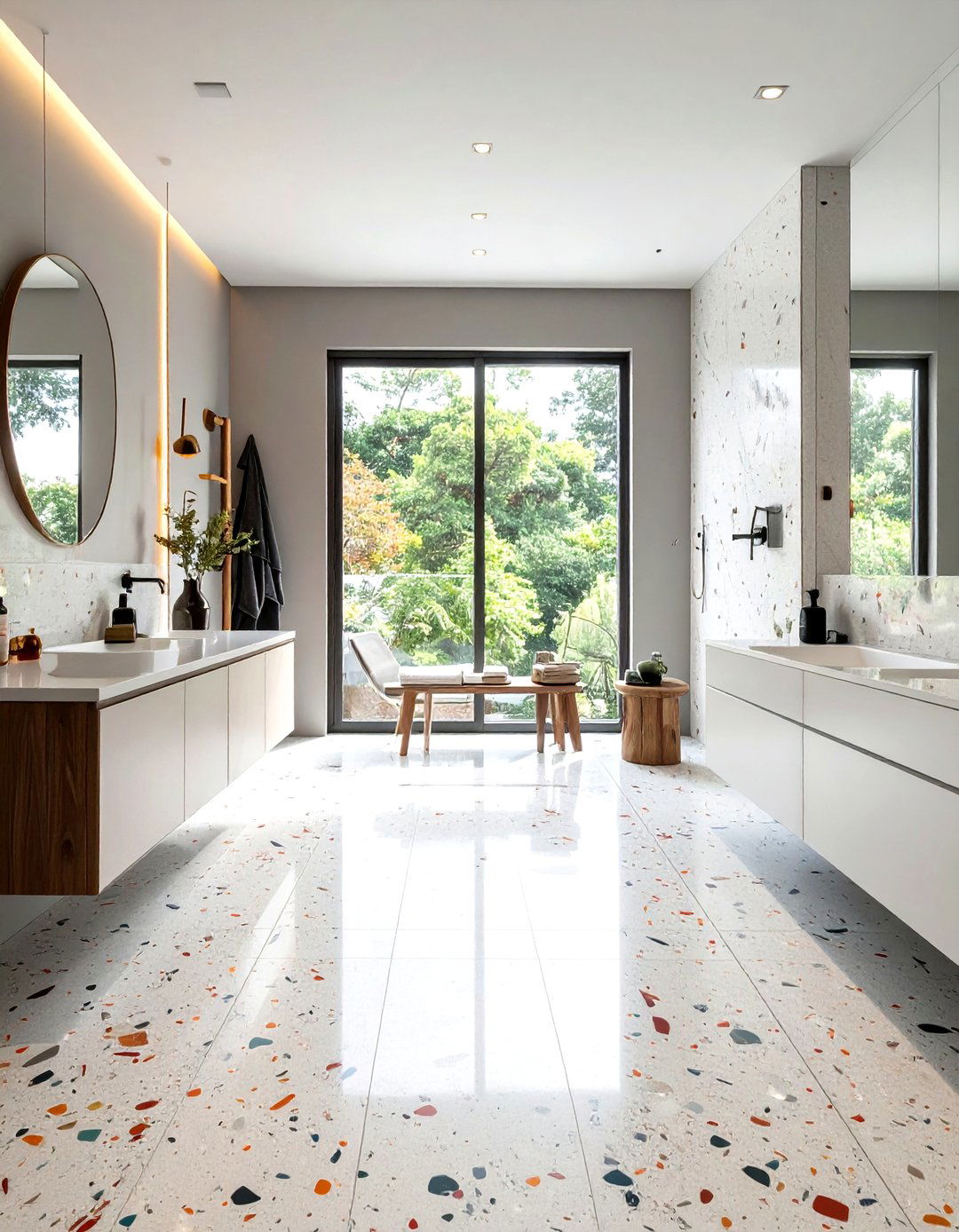 Terrazzo bathroom floor - 30 dramatic bathroom ideas