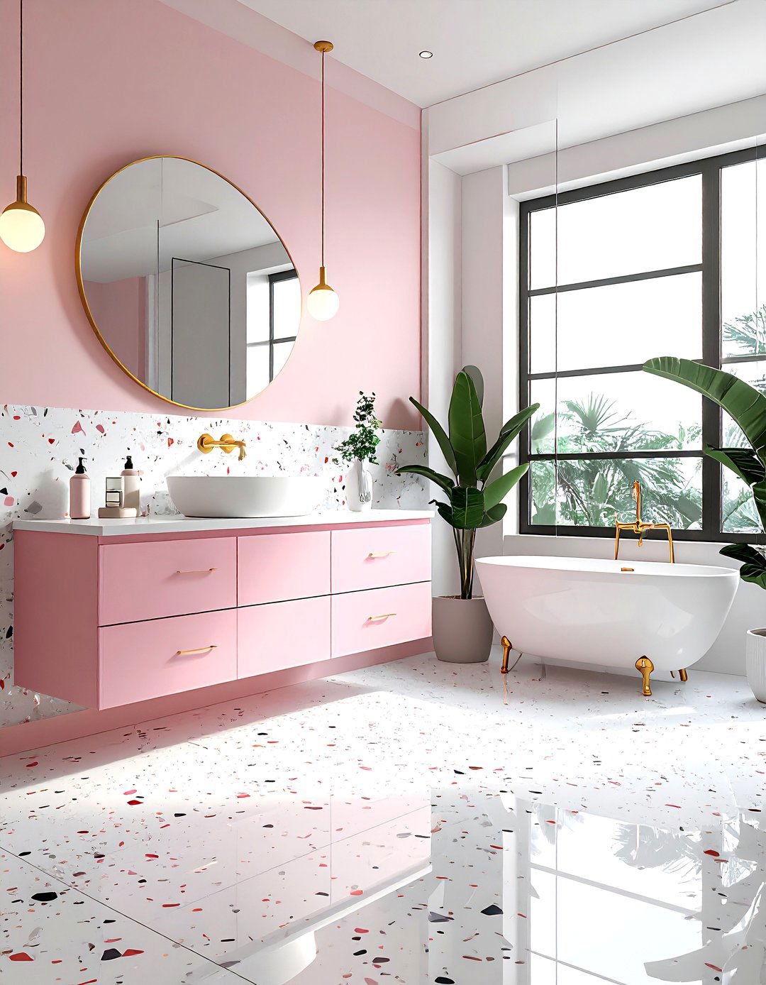 Terrazzo bathroom floor - 30 non-slip bathroom floor ideas