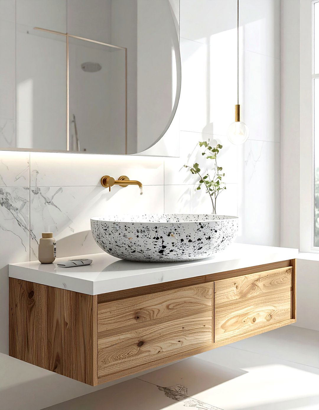 Terrazzo bathroom sink - 30 terrazzo decor ideas