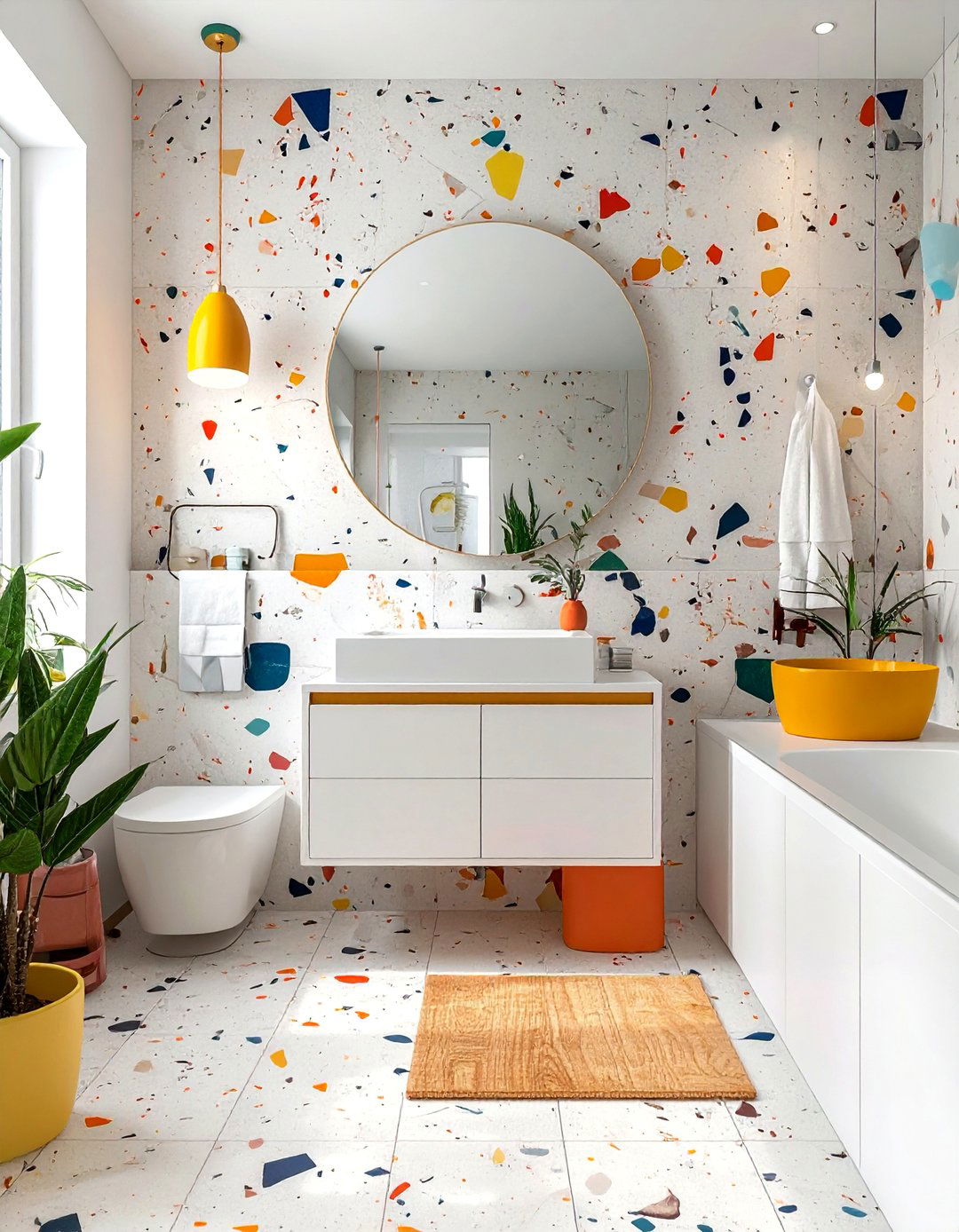 Terrazzo bathroom wallpaper - 30 bathroom wallpaper ideas