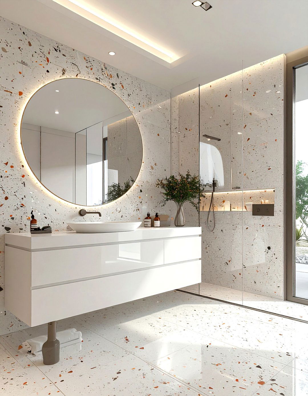 Terrazzo bathroom walls - 30 terrazzo tile bathroom ideas
