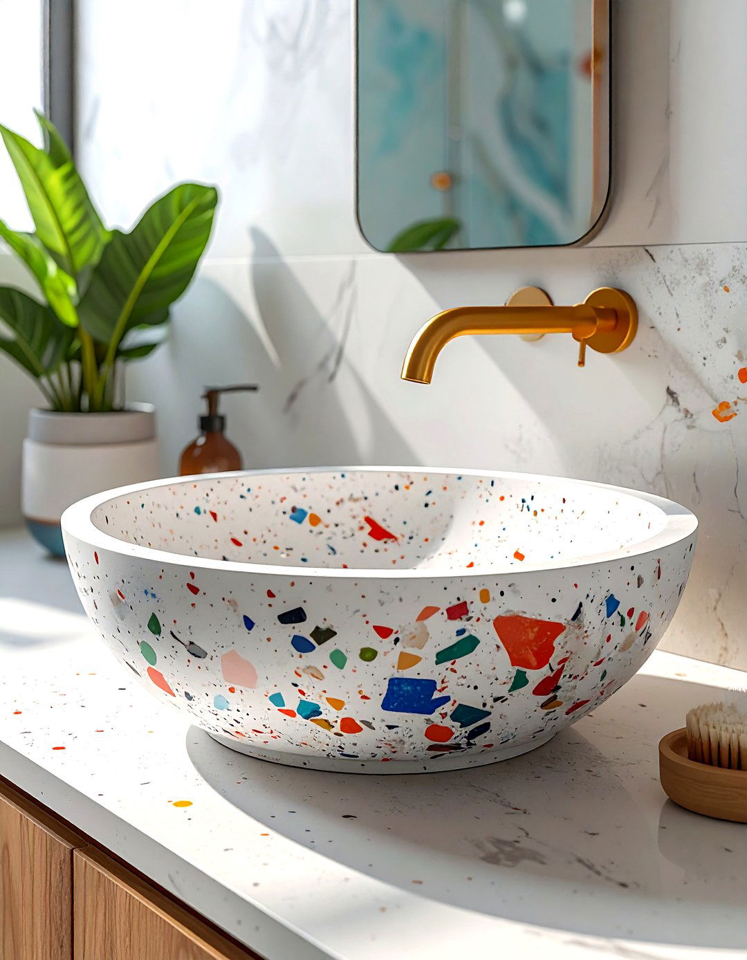 Terrazzo concrete sink - 30 concrete sink ideas