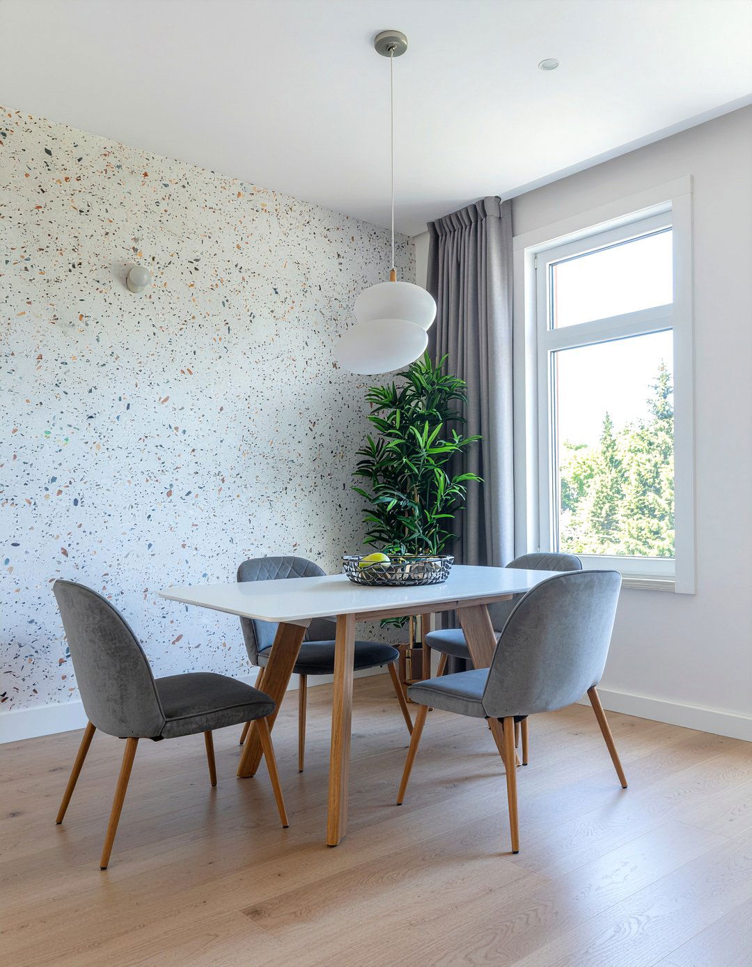 Terrazzo dining room wallpaper - 30 dining room wallpaper accent ideas