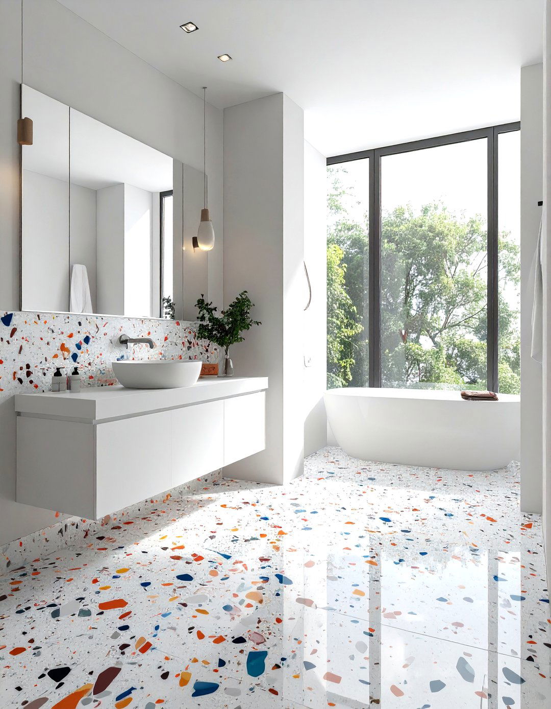 Terrazzo floor bathroom - 30 parade of homes bathroom ideas