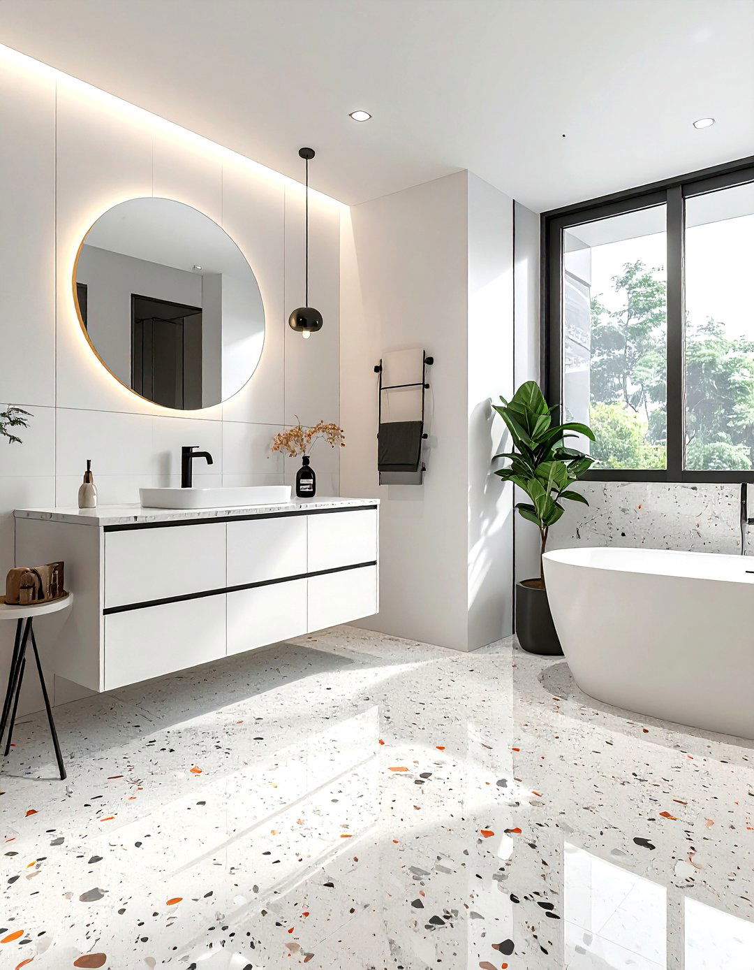 Terrazzo floor bathroom - 30 sophisticated bathroom ideas