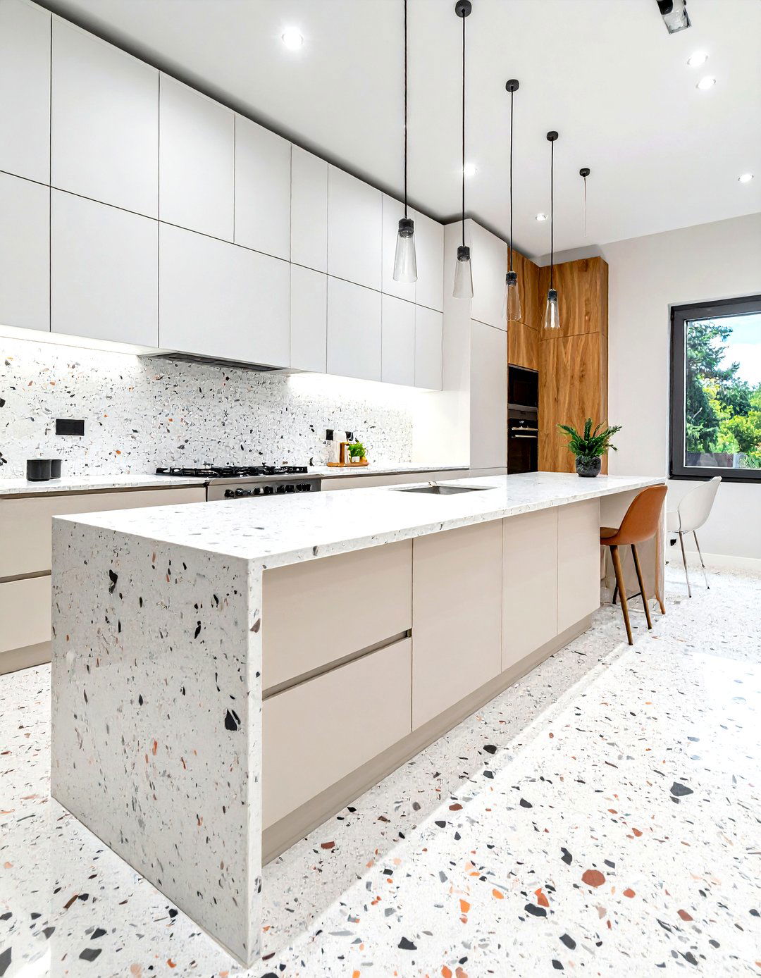 Terrazzo floor quartz countertops - 30 terrazzo floor kitchen ideas