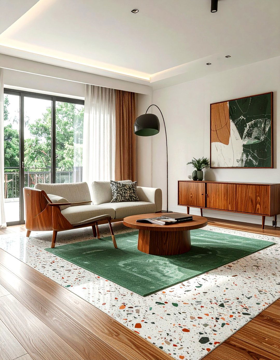 Terrazzo floor tile - 30 living room tile designs