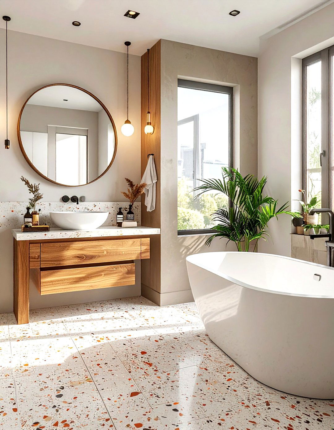 Terrazzo floor tile - 30 favorite bathroom ideas