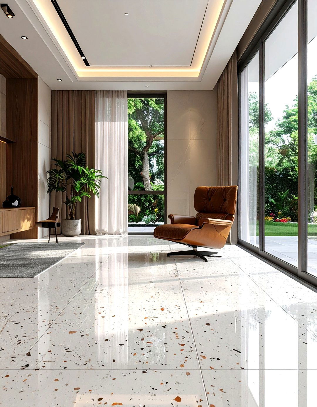 Terrazzo floor tiles living room - 30 terrazzo decor ideas