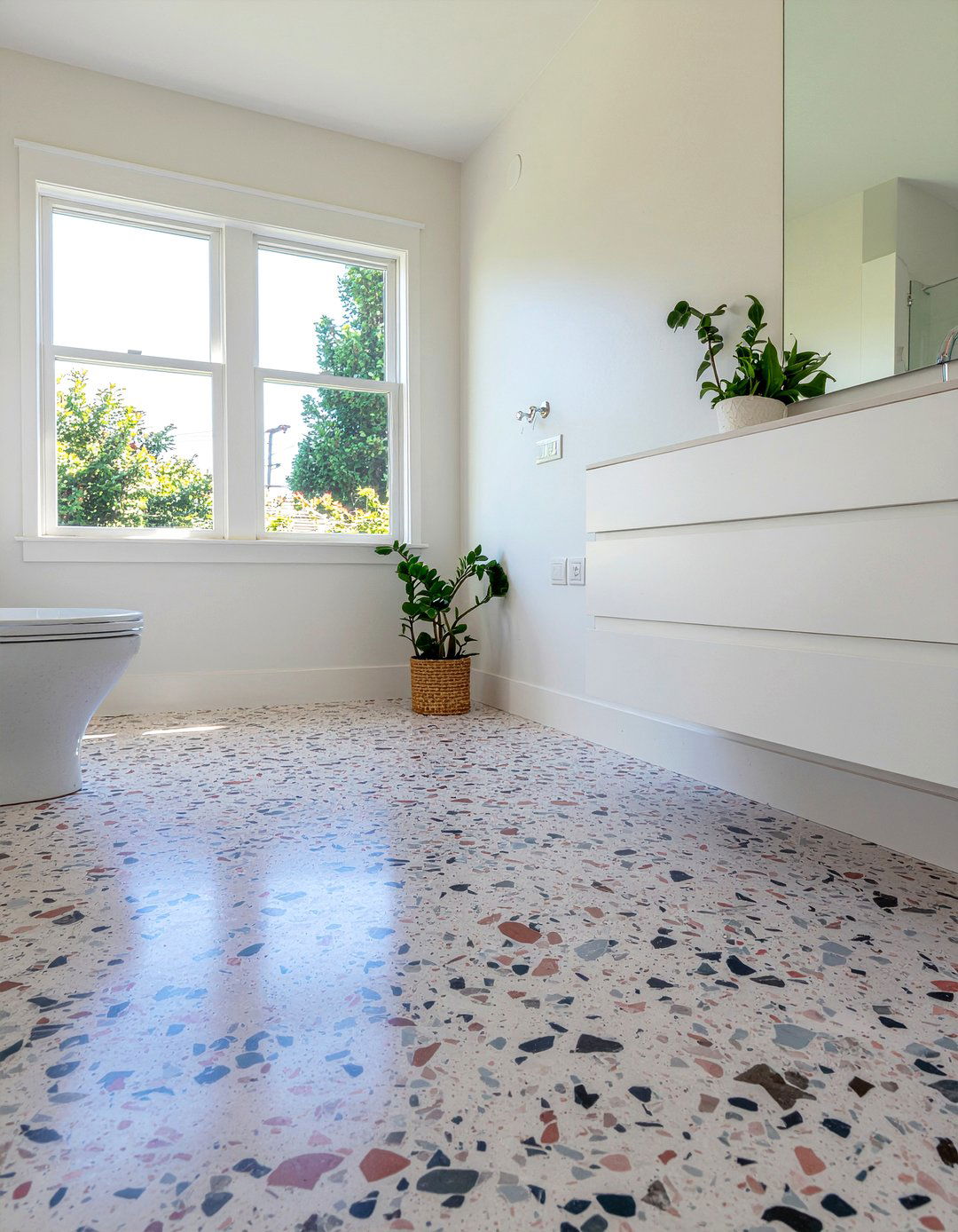 Terrazzo flooring - 30 bathroom gut renovation ideas