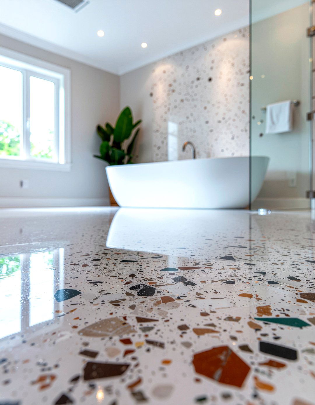 Terrazzo flooring - 30 bathroom makeover ideas