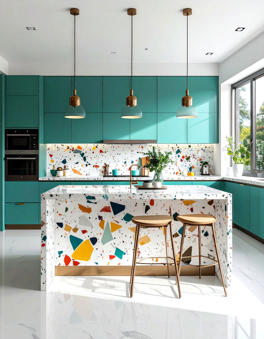 Terrazzo kitchen counters - 30 textured kitchen ideas