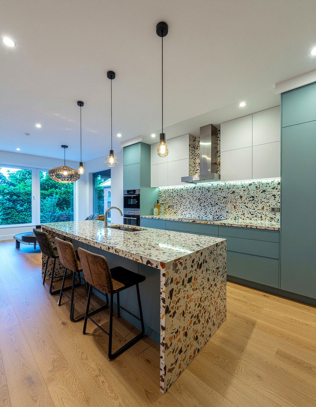 Terrazzo kitchen with bold pattern countertops - 30 architect designed kitchen ideas