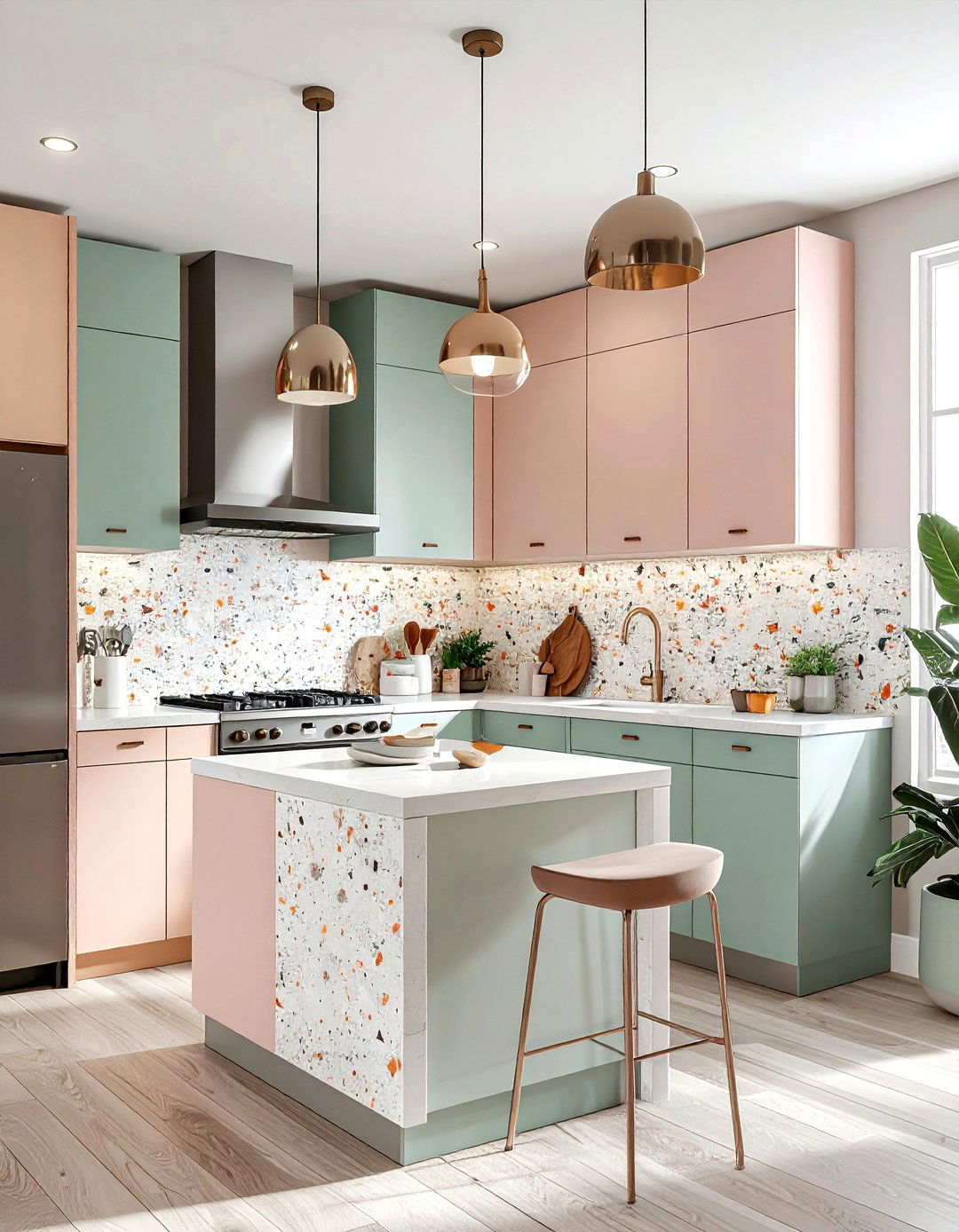 Terrazzo look porcelain tile - 30 porcelain tile kitchen backsplash ideas