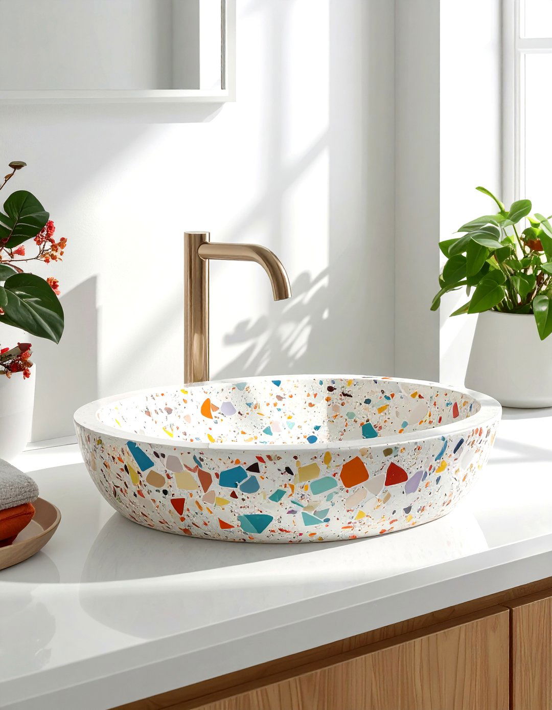 Terrazzo stone sink - 30 stone sink ideas