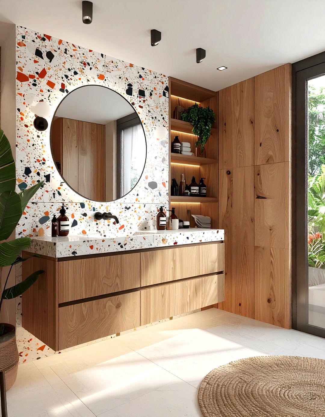 Terrazzo style bathroom - 30 tropical bathroom ideas
