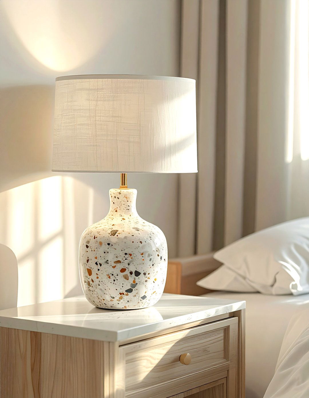 Terrazzo table lamp - 30 terrazzo decor ideas