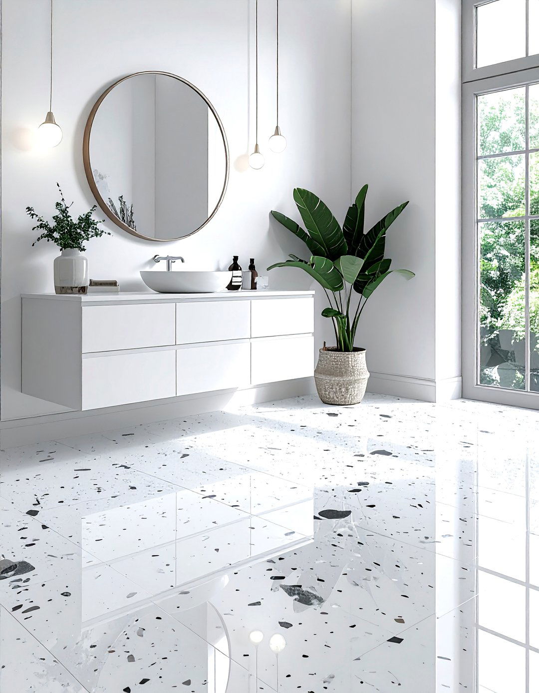 Terrazzo tile floor - 30 vintage bathroom ideas