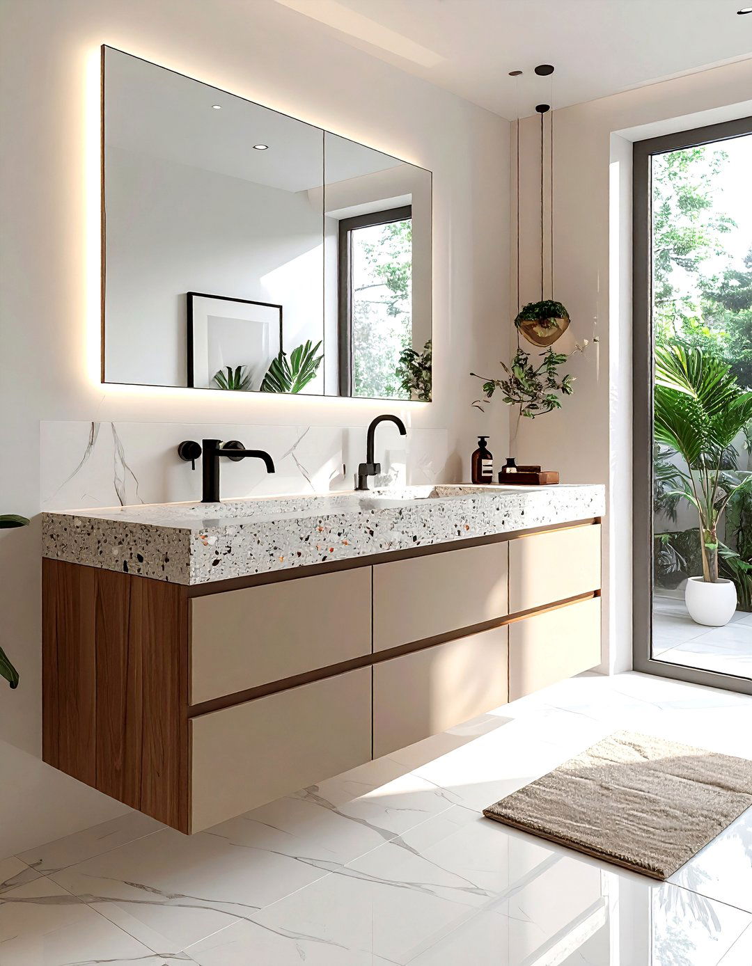 Terrazzo vanity top - 30 terrazzo tile bathroom ideas