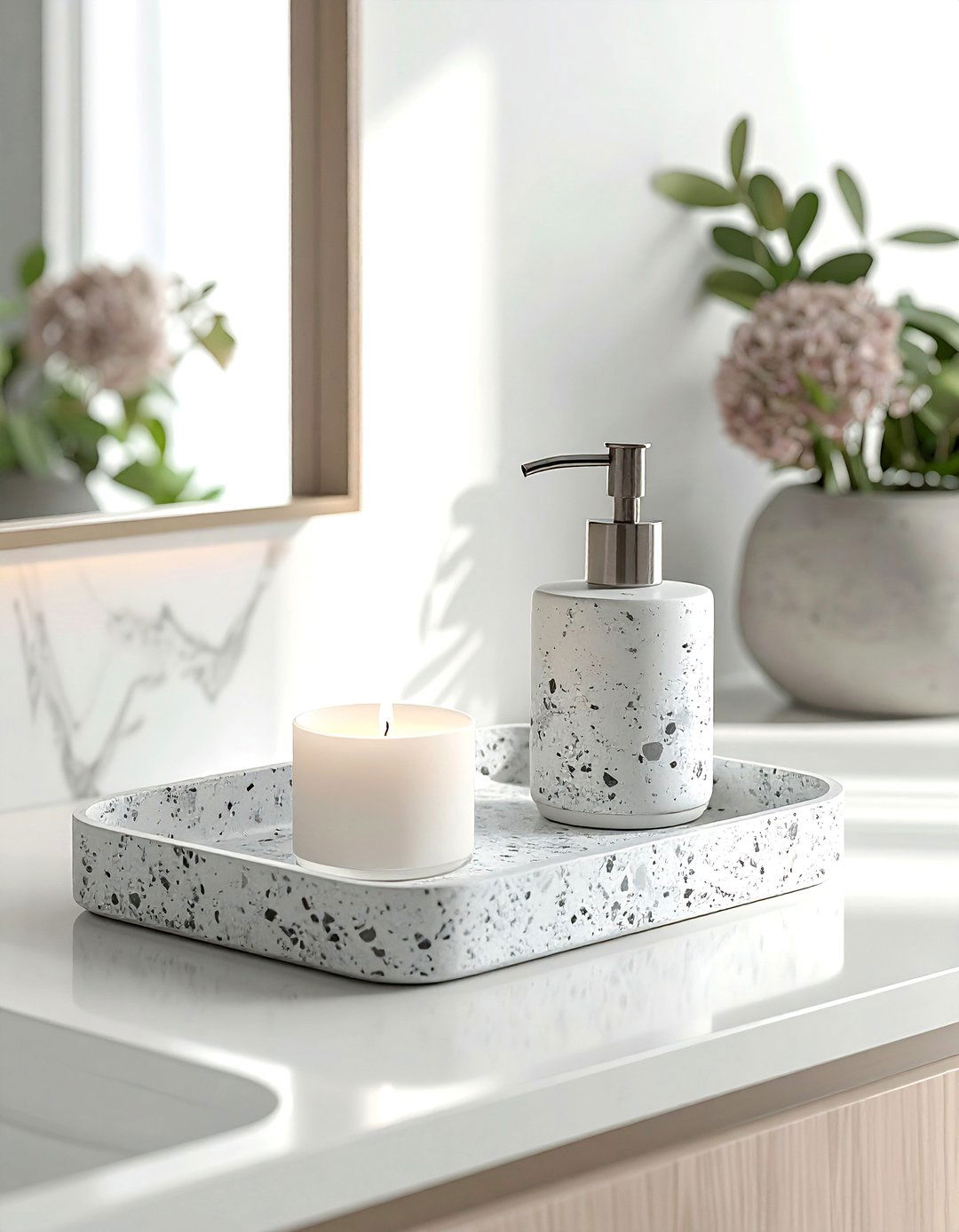 Terrazzo vanity tray - 30 vanity tray ideas