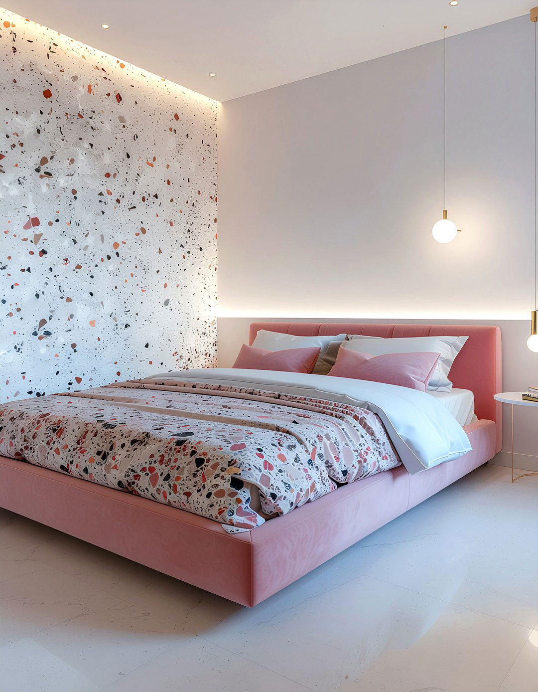 Terrazzo wall bedroom - 30 bedroom wall texture ideas