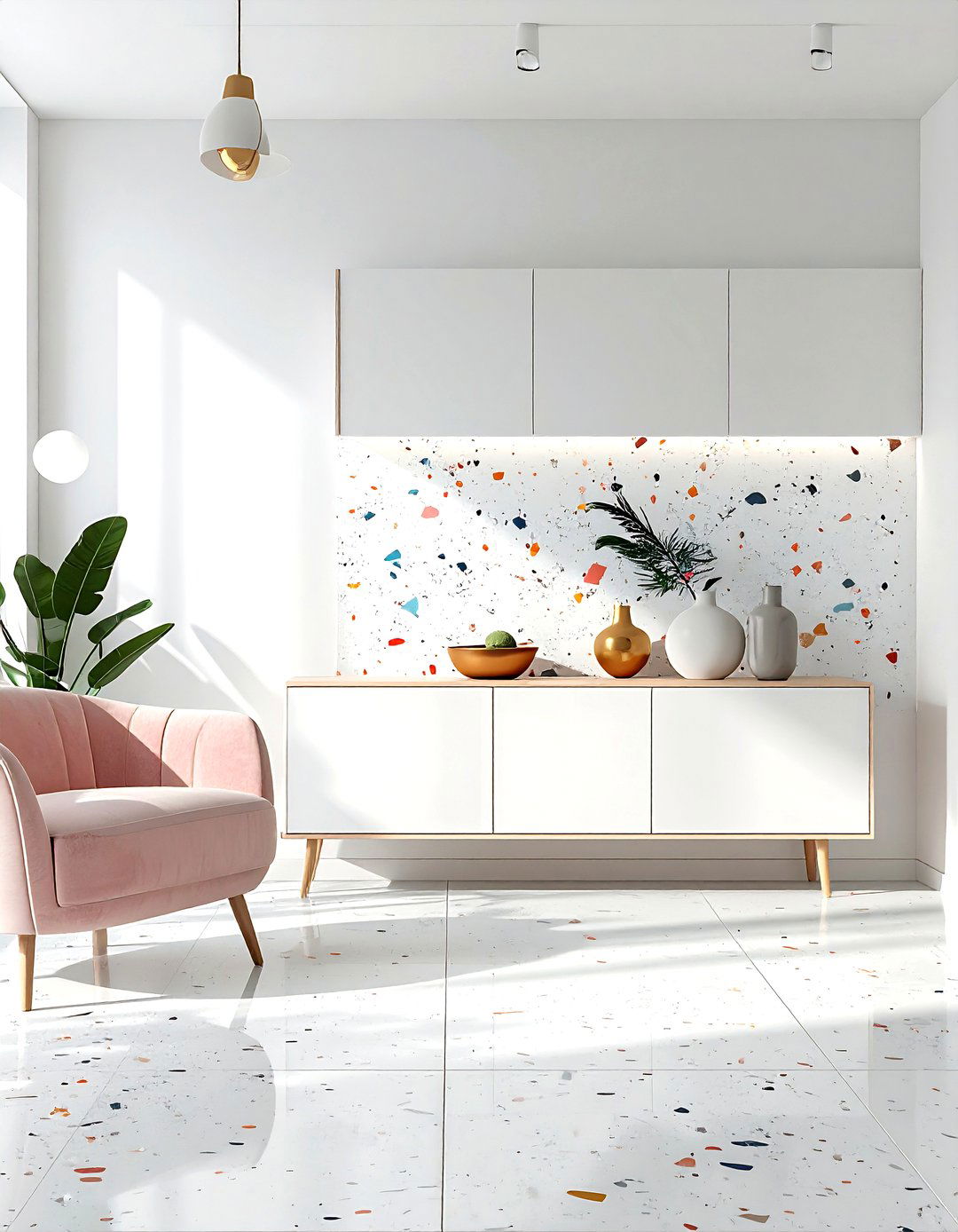 Terrazzo wall panel - 30 dining room backsplash ideas