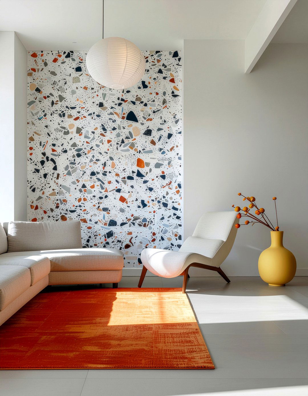 Terrazzo wall stencil - 30 living room wall stencils