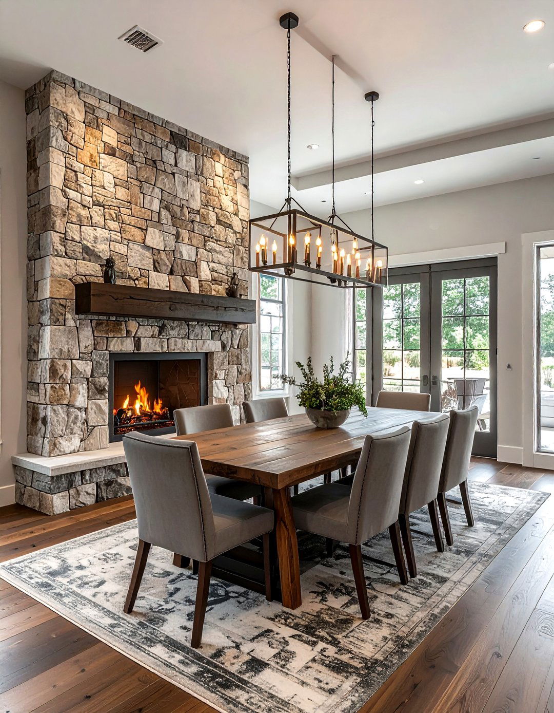 Texas Stone Fireplace Surround - 30 Texas dining room ideas