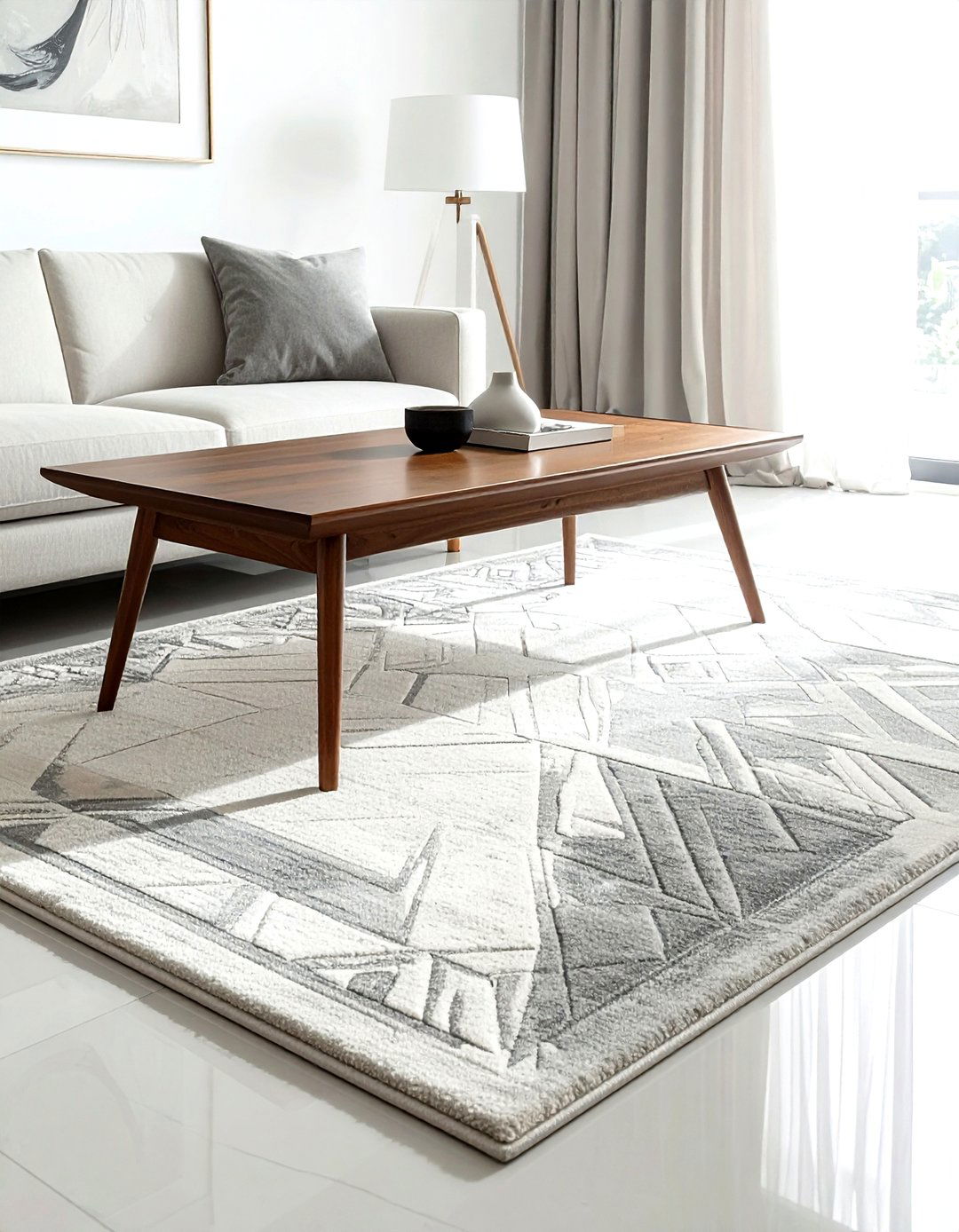 Textured Area Rug - 30 living room finishing touches ideas