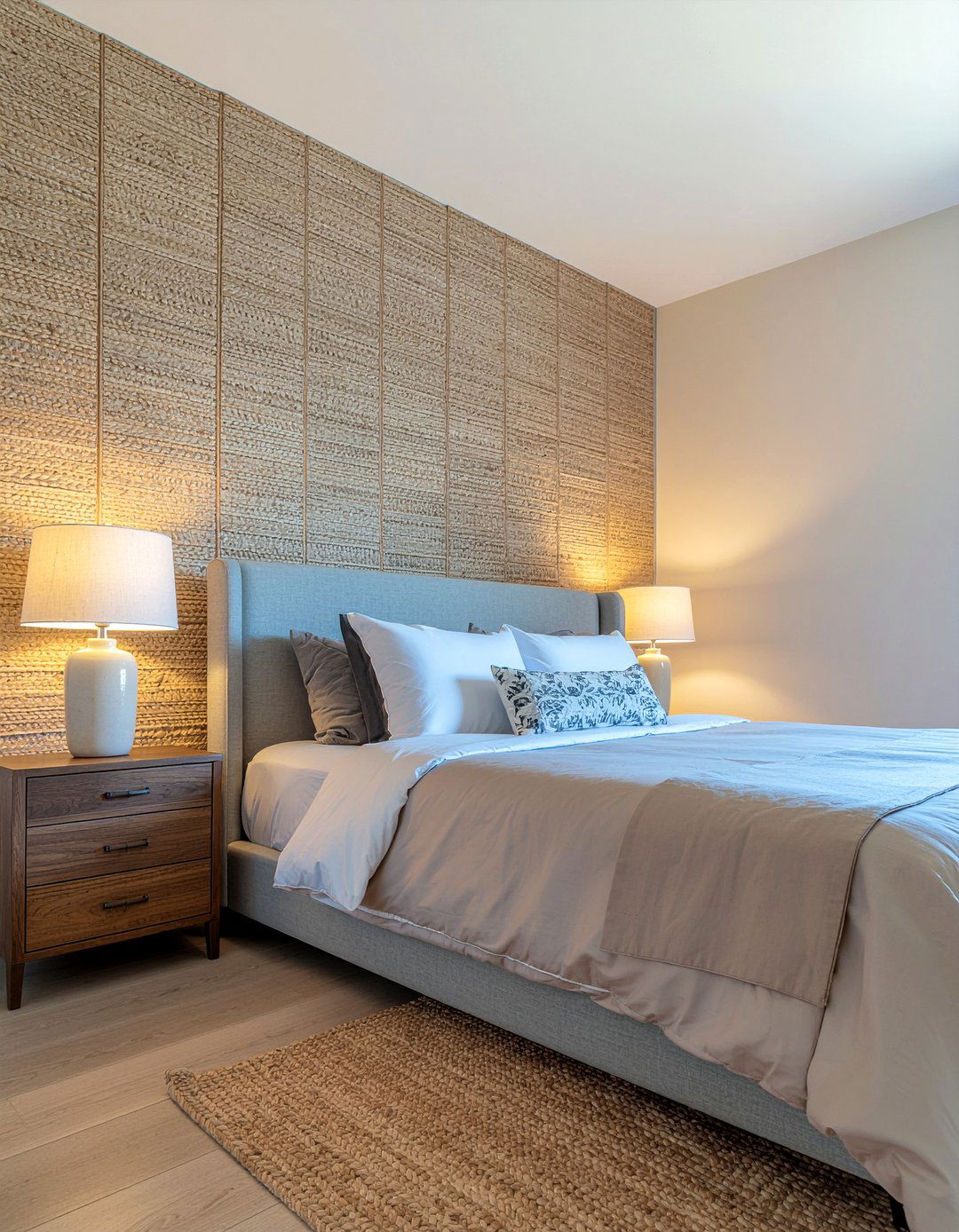Textured Bedroom Walls - 30 seagrass bedroom ideas
