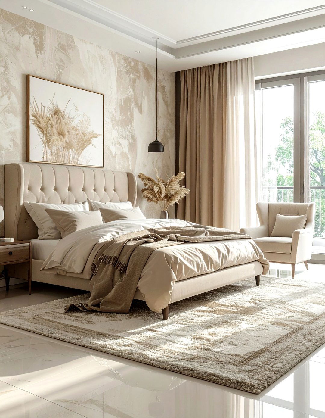 Textured Beige Bedroom - 30 coastal beige bedroom ideas