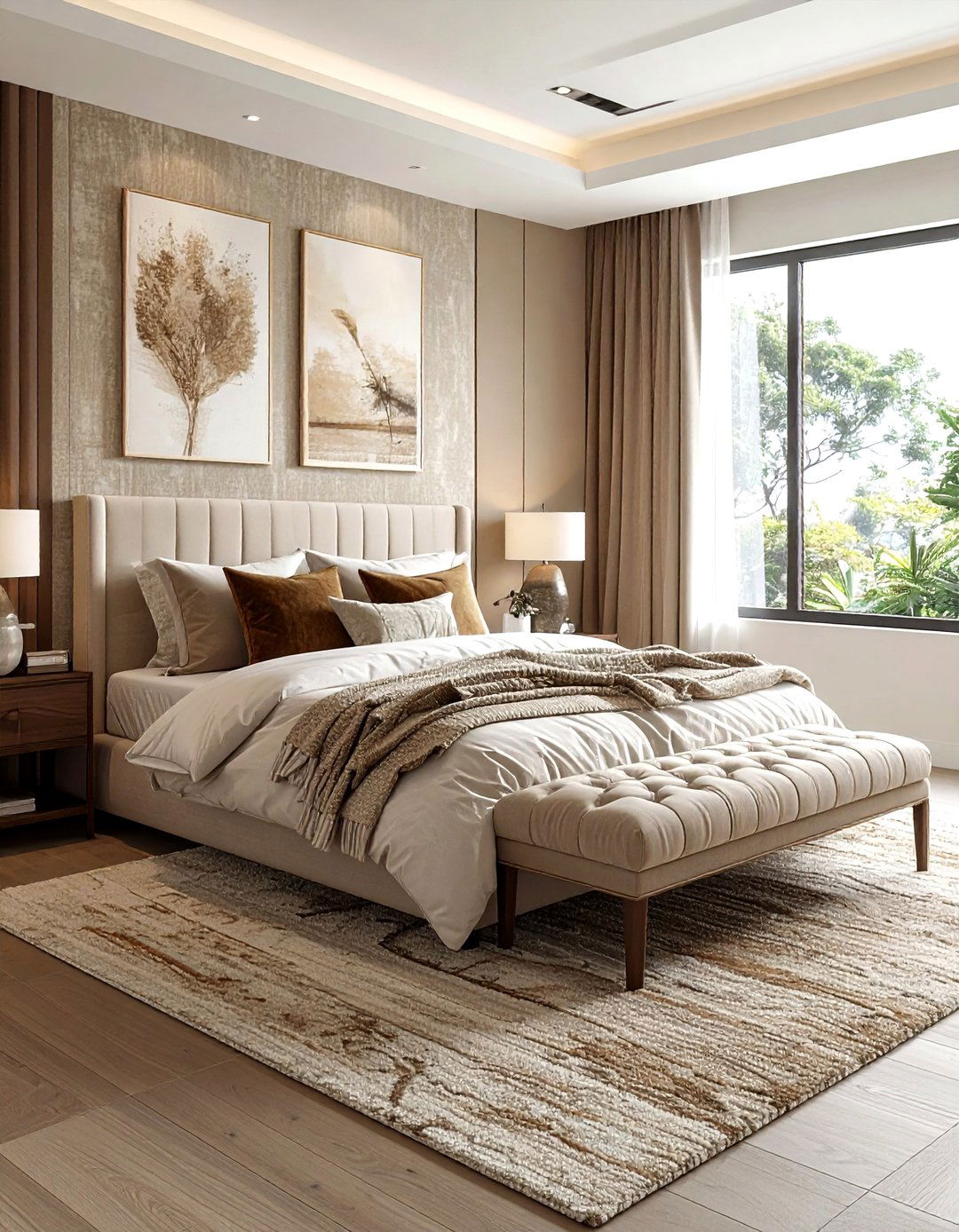 Textured Beige Bedroom - 30 beige bedroom design ideas